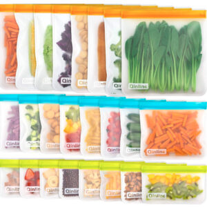 Qinline Reusable Food Storage Bags - 24 Pack