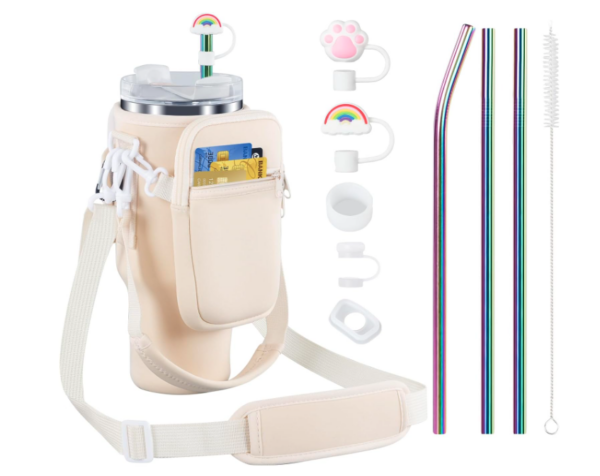 3 in 1 Water Bottle Carrier Bag with Pouch Pocket fits Stanley